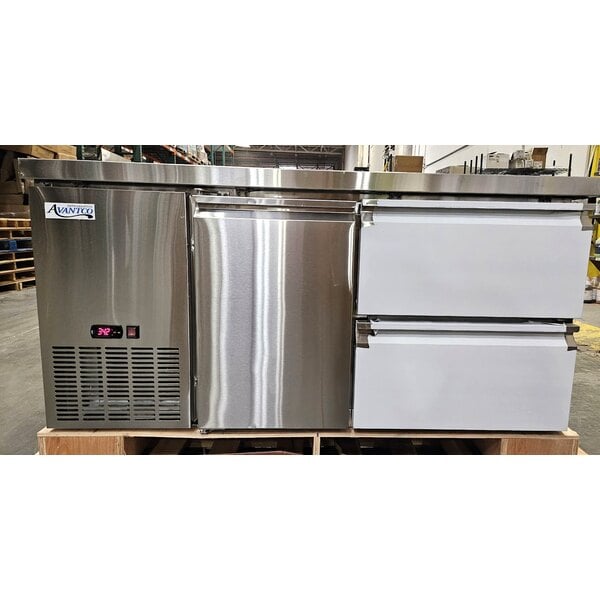 Scratch and Dent Avantco SS-UD-260RB 60" Stainless Steel Extra Deep Undercounter Refrigerator with 2 Right Drawers and 1 Door