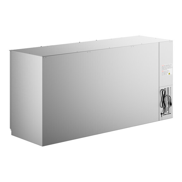 Scratch and Dent Avantco UBB-72-GT-G-S 73" Stainless Steel Underbar Height Narrow Glass Door Back Bar Refrigerator with Galvanized Top and LED Lighting