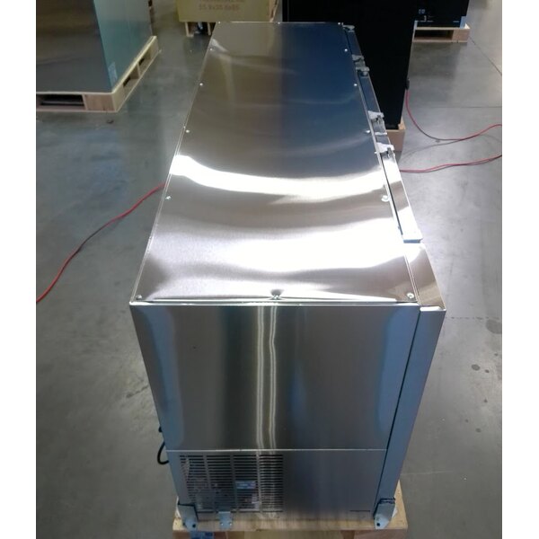 Scratch and Dent Avantco UBB-72-GT-G-S 73" Stainless Steel Underbar Height Narrow Glass Door Back Bar Refrigerator with Galvanized Top and LED Lighting