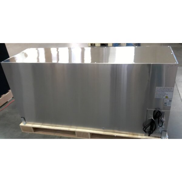 Scratch and Dent Avantco UBB-72-GT-G-S 73" Stainless Steel Underbar Height Narrow Glass Door Back Bar Refrigerator with Galvanized Top and LED Lighting