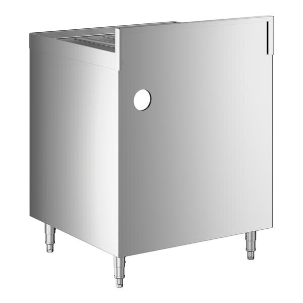 Scratch and Dent Regency Stainless Steel Corrugated Top Glass Rack Storage Unit - 23" x 24"