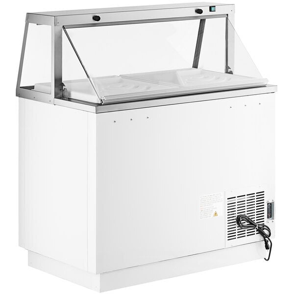 Scratch and Dent Avantco CPW-47-HC 47 1/8" 8 Tub White Deluxe Ice Cream Dipping Cabinet