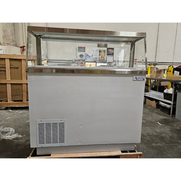 Scratch and Dent Avantco CPW-47-HC 47 1/8" 8 Tub White Deluxe Ice Cream Dipping Cabinet