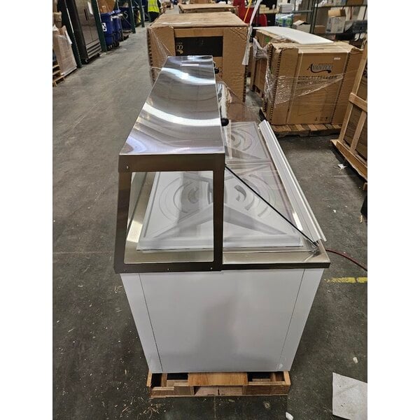 Scratch and Dent Avantco CPW-47-HC 47 1/8" 8 Tub White Deluxe Ice Cream Dipping Cabinet