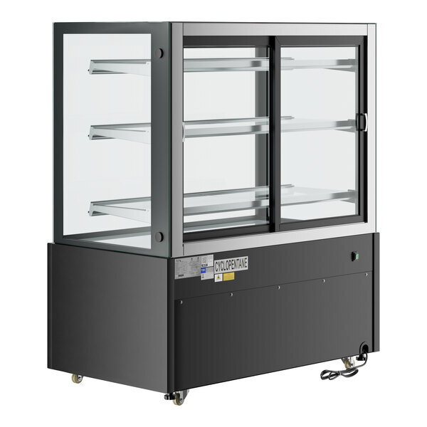 Scratch and Dent Avantco BCFD-48 47 3/16" Black Square Dry Bakery Display Case with LED Lighting