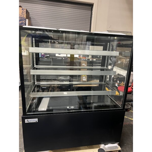 Scratch and Dent Avantco BCFD-48 47 3/16" Black Square Dry Bakery Display Case with LED Lighting