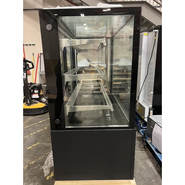 Scratch and Dent Avantco BCFD-48 47 3/16" Black Square Dry Bakery Display Case with LED Lighting