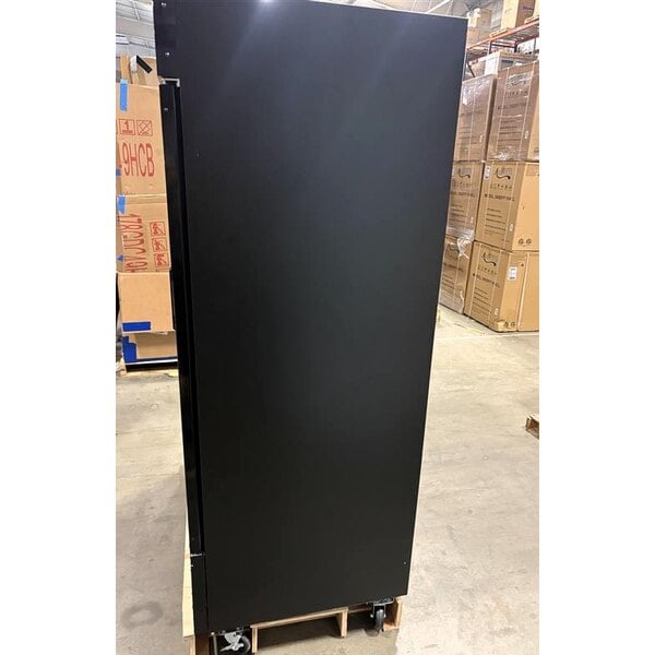 Scratch and Dent Avantco GDC-49-HC 53" Black Customizable Swing Glass Door Merchandiser Refrigerator with LED Lighting
