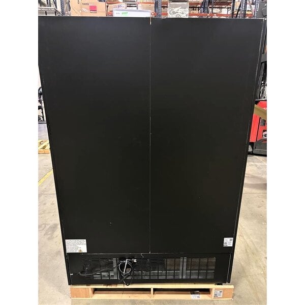 Scratch and Dent Avantco GDC-49-HC 53" Black Customizable Swing Glass Door Merchandiser Refrigerator with LED Lighting