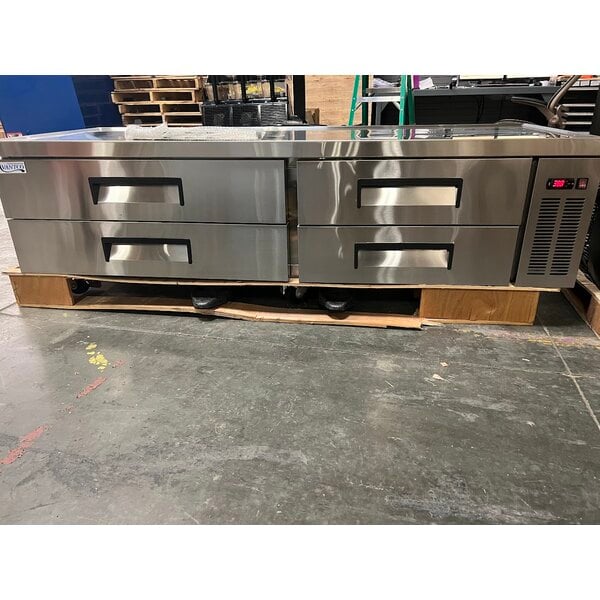 Scratch and Dent Avantco CBE-84-HC 84" 4 Drawer Refrigerated Chef Base