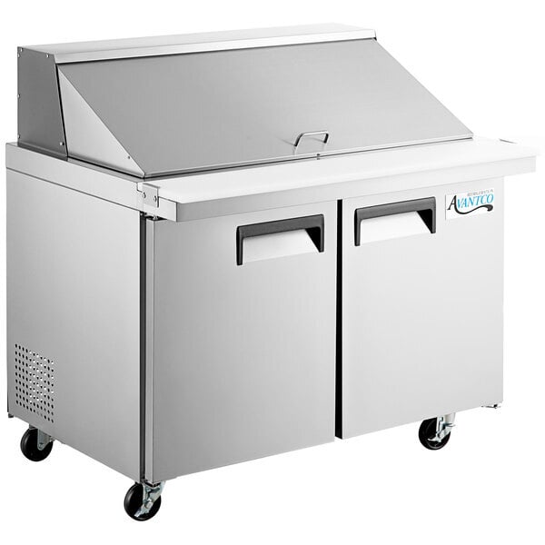 Scratch and Dent Avantco APT-48M-HC 47" 2 Door Mega Top Refrigerated Sandwich Prep Table
