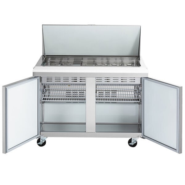 Scratch and Dent Avantco APT-48M-HC 47" 2 Door Mega Top Refrigerated Sandwich Prep Table