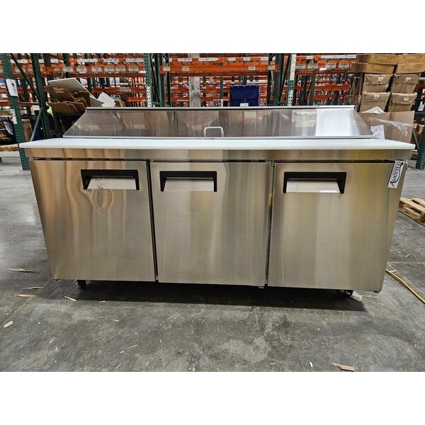 Scratch and Dent Avantco APT-71-HC 70" 3 Door Refrigerated Sandwich Prep Table