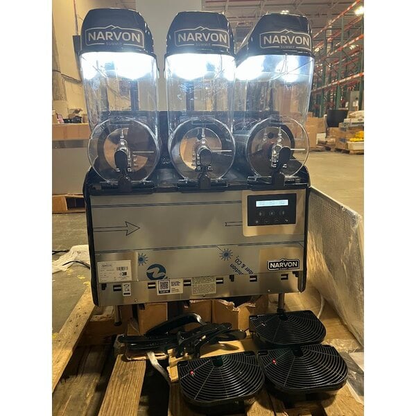 Scratch and Dent Narvon Summit Triple 3.2 Gallon Granita / Slushy / Frozen Beverage Machine - 115V