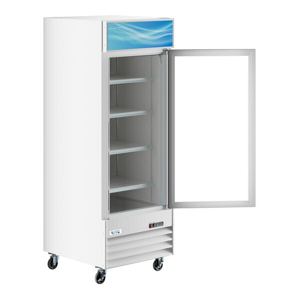 Scratch and Dent Avantco GDC-24F-HC 31" White Customizable Swing Glass Door Merchandiser Freezer with LED Lighting
