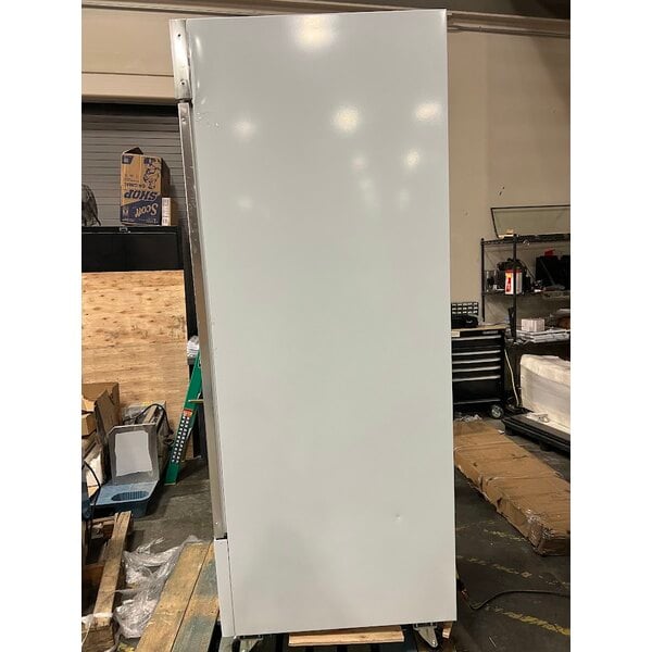 Scratch and Dent Avantco GDC-24F-HC 31" White Customizable Swing Glass Door Merchandiser Freezer with LED Lighting