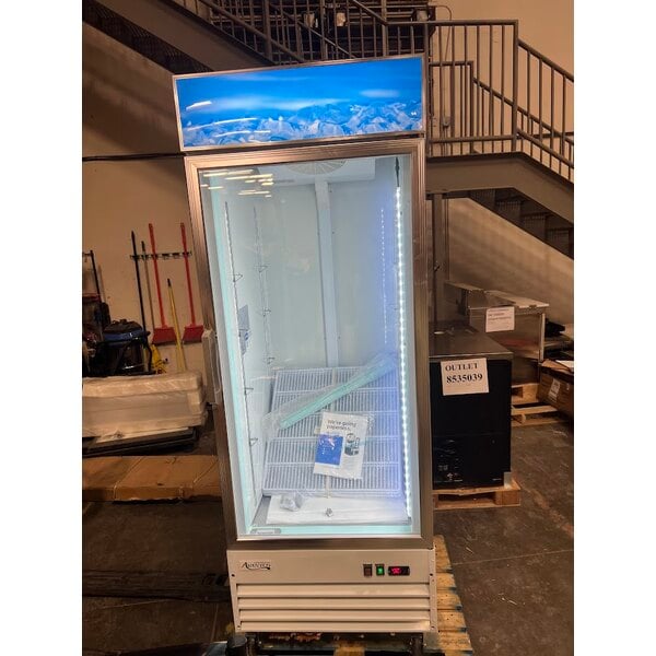 Scratch and Dent Avantco GDC-24F-HC 31" White Customizable Swing Glass Door Merchandiser Freezer with LED Lighting