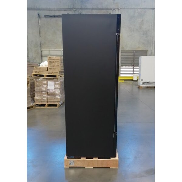 Scratch and Dent Avantco GDC-69-HC 78 1/4" Black Customizable Swing Glass Door Merchandiser Refrigerator with LED Lighting