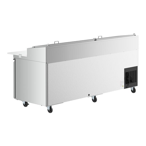 Scratch and Dent Avantco SSPPT-3 94" 3 Door Refrigerated Pizza Prep Table