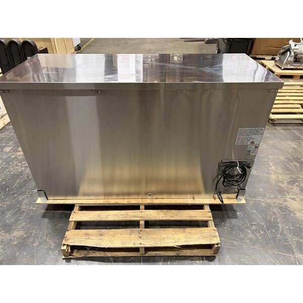 Scratch and Dent Avantco UBB-60G-HC-S 60" Stainless Steel Counter Height Narrow Glass Door Back Bar Refrigerator with LED Lighting