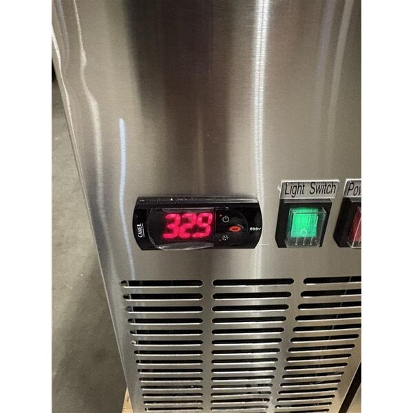 Scratch and Dent Avantco UBB-60G-HC-S 60" Stainless Steel Counter Height Narrow Glass Door Back Bar Refrigerator with LED Lighting