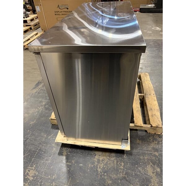 Scratch and Dent Avantco UBB-60G-HC-S 60" Stainless Steel Counter Height Narrow Glass Door Back Bar Refrigerator with LED Lighting