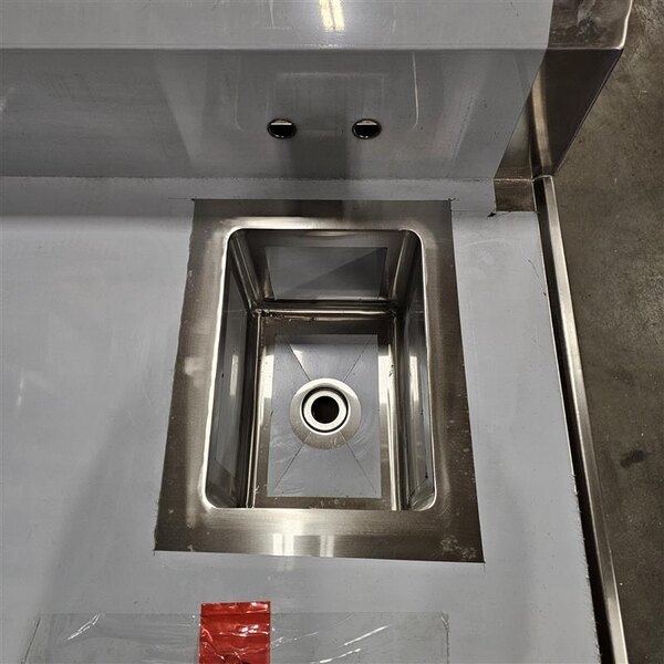 Scratch and Dent Regency 30" x 96" 16 Gauge Stainless Steel Beverage Table with Right Sink