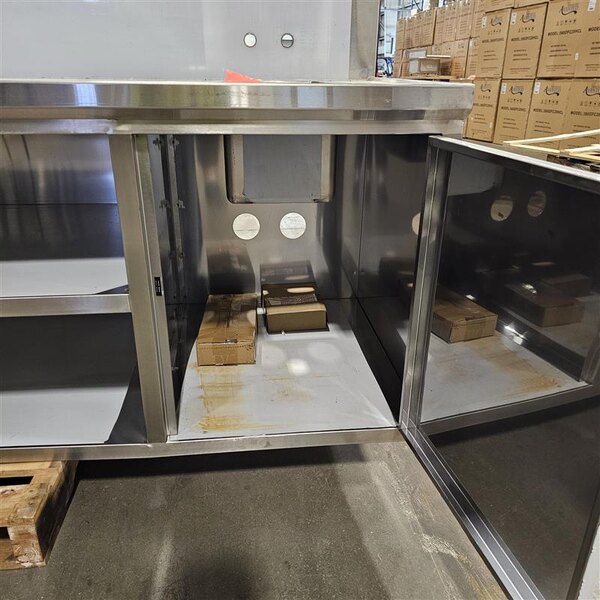 Scratch and Dent Regency 30" x 96" 16 Gauge Stainless Steel Beverage Table with Right Sink