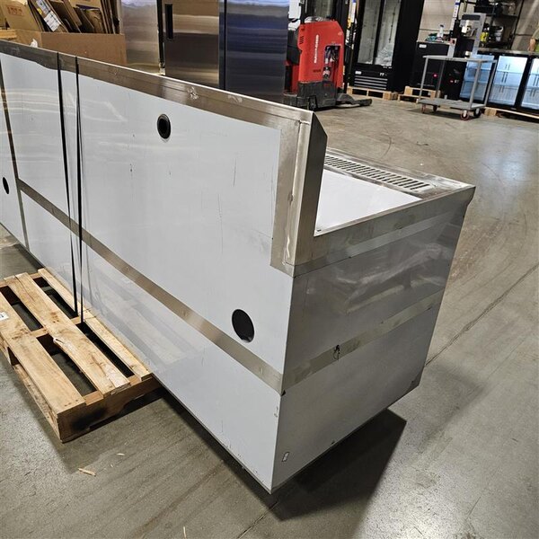 Scratch and Dent Regency 30" x 96" 16 Gauge Stainless Steel Beverage Table with Right Sink