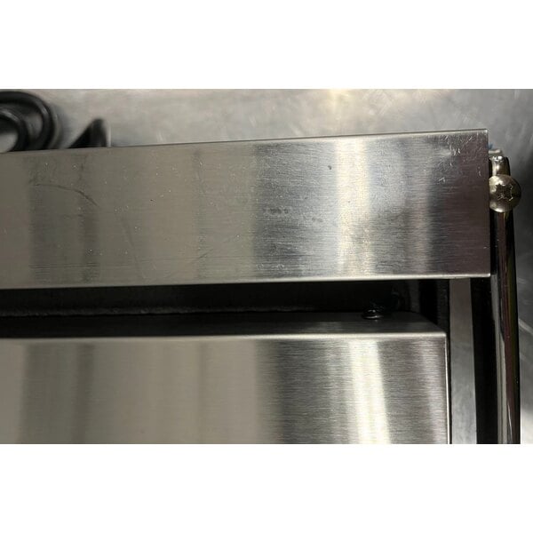 Scratch and Dent Avantco PG200GST Commercial Panini Sandwich Grill with Timer, Grooved Top and Smooth Bottom Plates, and 13 3/8" x 8 3/4" Cooking Surface - 120V, 1750W