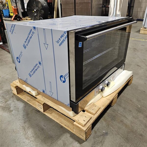 Scratch and Dent Cooking Performance Group COF-T4-M Electric Thermostatic Countertop 4 Tray Full Size Convection Oven with Moisture Injection - 208-240V, 5600W