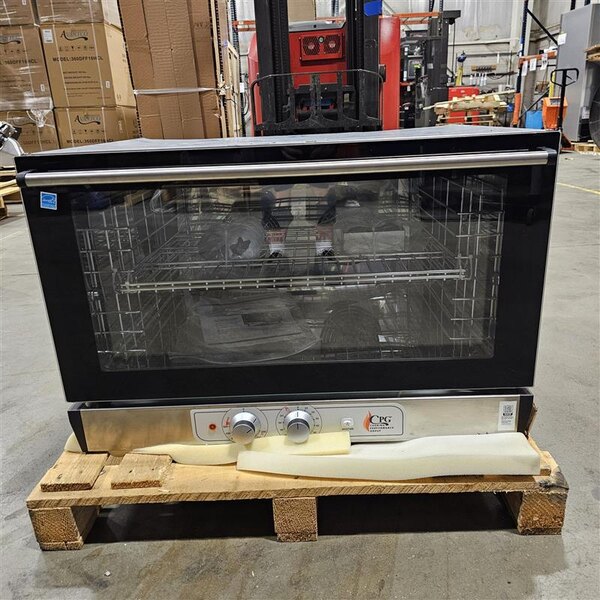 Scratch and Dent Cooking Performance Group COF-T4-M Electric Thermostatic Countertop 4 Tray Full Size Convection Oven with Moisture Injection - 208-240V, 5600W