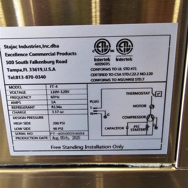 Scratch and Dent Excellence FT-4 25" Four Tub Ice Cream Storage Freezer