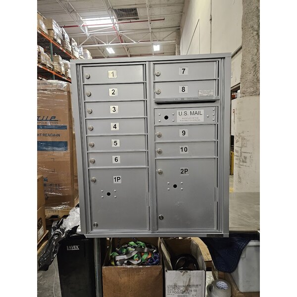 Scratch and Dent United Visual Products 10-Door Standard Mailbox with 2 Parcel Doors