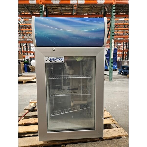 Scratch and Dent Avantco CFM2LB White Customizable Countertop Freezer with Swing Door and Top Lit Header