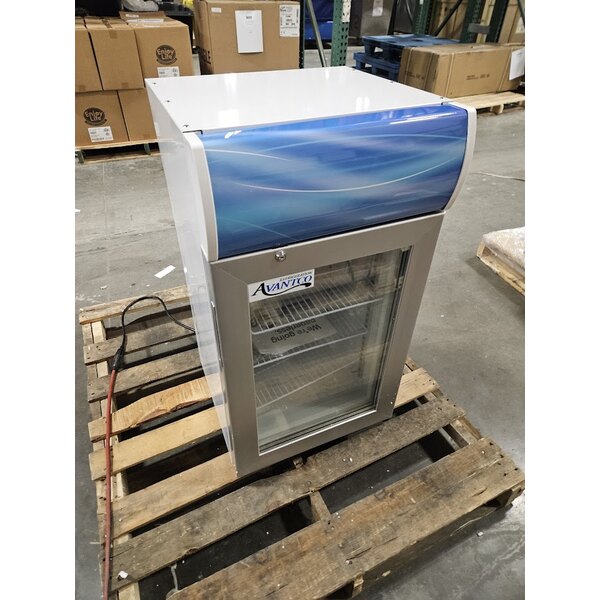 Scratch and Dent Avantco CFM2LB White Customizable Countertop Freezer with Swing Door and Top Lit Header