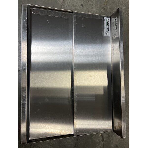 Scratch and Dent Regency 18" x 24" Underbar Ice Bin with 7 Circuit Post-Mix Cold Plate, Bottle Holders, and Sliding Lid - 51 lb.