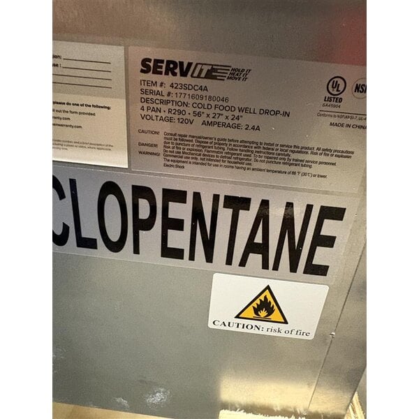 Scratch and Dent ServIt SDC-4A Four Pan Drop-In Refrigerated Cold Food Well - 120V