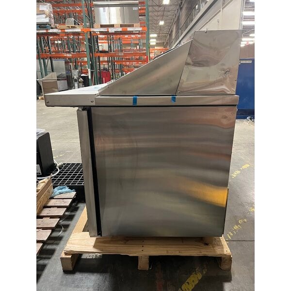 Scratch and Dent True TSSU-72-30M-B-ST-HC 72 3/8" 3 Door Mega Top Refrigerated Sandwich Prep Table