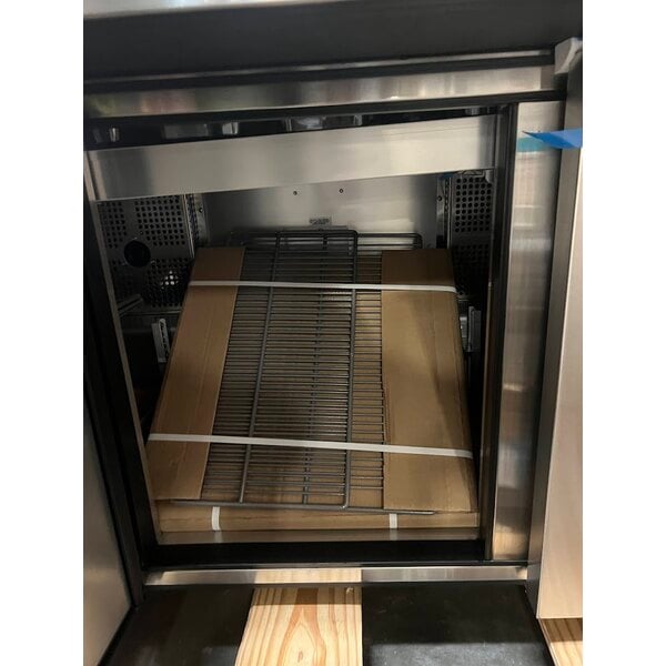 Scratch and Dent True TSSU-72-30M-B-ST-HC 72 3/8" 3 Door Mega Top Refrigerated Sandwich Prep Table