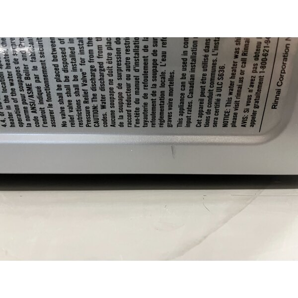 Scratch and Dent Rinnai SENSEI RXP199iN Natural Gas / Liquid Propane Wall-Mounted Indoor / Outdoor Tankless Water Heater with Recirculation Pump - 120V, 199,000 BTU, 11.0 GPM