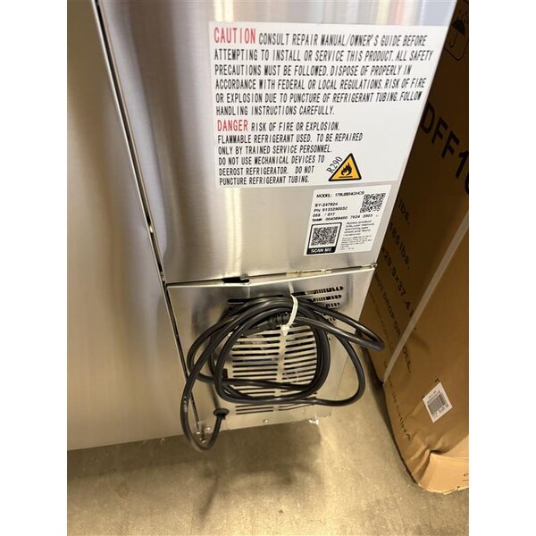 Scratch and Dent Avantco UBB-4G-HC 90" Stainless Steel Counter Height Glass Door Back Bar Refrigerator with LED Lighting