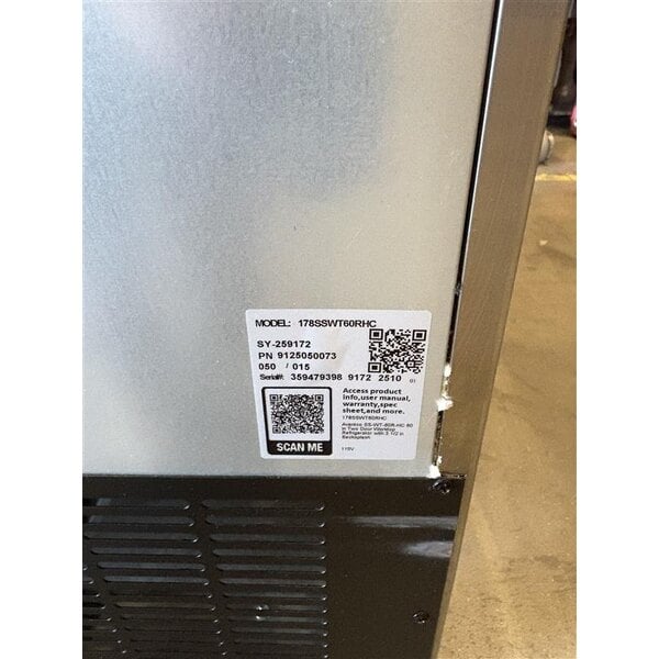 Scratch and Dent Avantco SS-WT-60R-HC 60" Two Door Worktop Refrigerator with 3 1/2" Backsplash