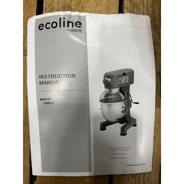 Scratch and Dent Ecoline by Hobart EMM20-1STD 20 Qt. Planetary Stand Mixer with Guard & Standard Accessories - 120V, 1 HP