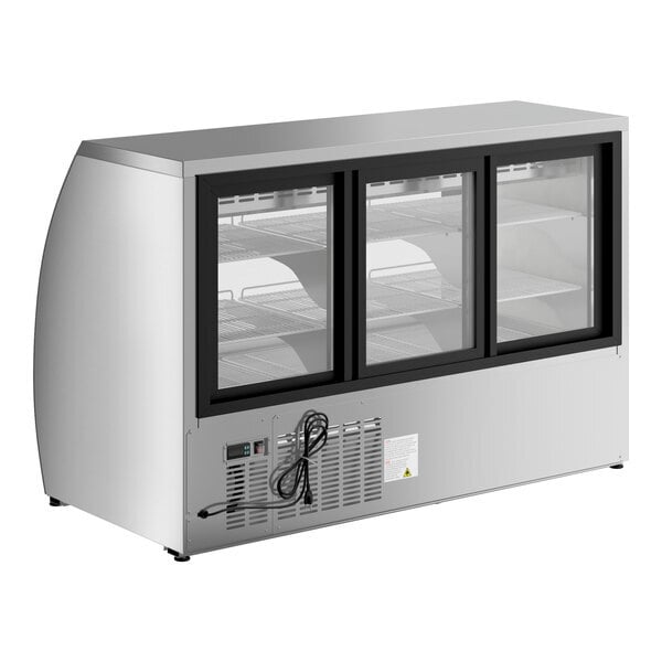 Scratch and Dent Avantco DLC64-HC-S 64" Stainless Steel Curved Glass Refrigerated Deli Case