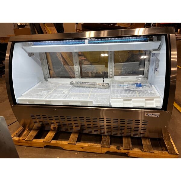 Scratch and Dent Avantco DLC64-HC-S 64" Stainless Steel Curved Glass Refrigerated Deli Case