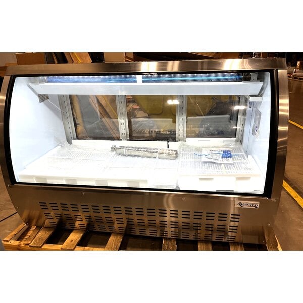 Scratch and Dent Avantco DLC64-HC-S 64" Stainless Steel Curved Glass Refrigerated Deli Case