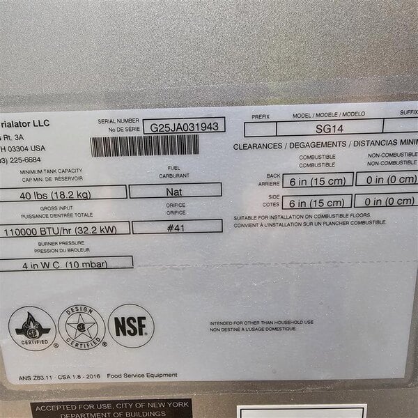 Scratch and Dent Pitco® SG14-S Natural Gas 40-50 lb. Stainless Steel Floor Fryer - 110,000 BTU