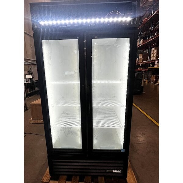Scratch and Dent True GDM-35F-HC~TSL01 39 1/2" Black Glass Door Merchandiser Freezer with LED Lighting