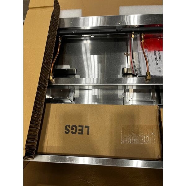 Scratch and Dent ServIt GST-5WE-NG Five Pan Open Well Natural Gas Steam Table with Undershelf - 17,500 BTU